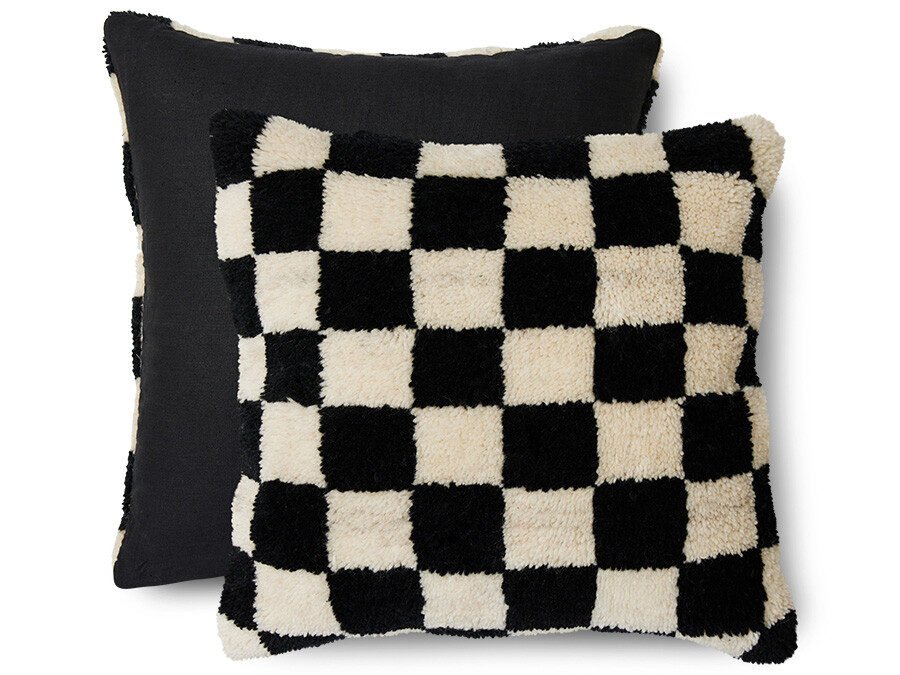 HKLIVING Woolen Statement Cushion – Black and White