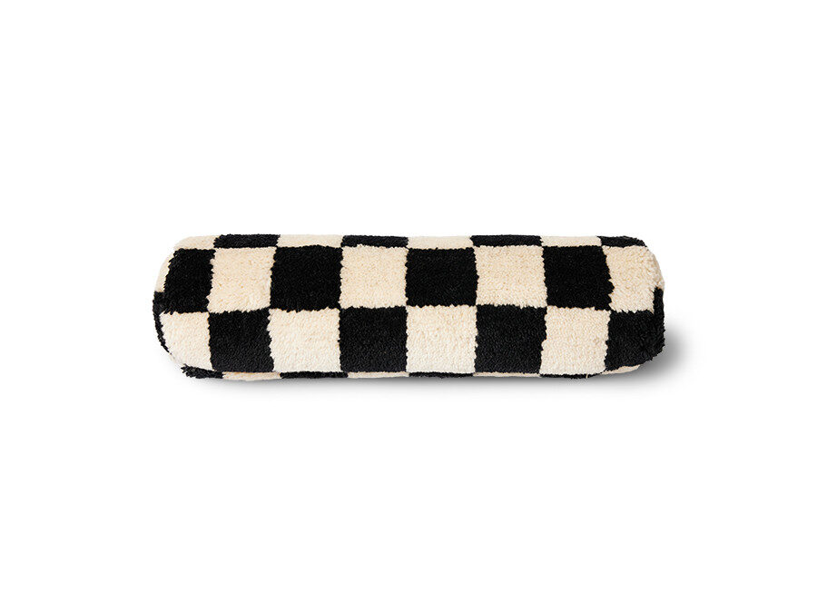 HKLIVING Woolen Statement Cushion – Bolster Black and White