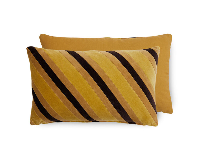 HKLIVING Striped Velvet Kussen – Honey