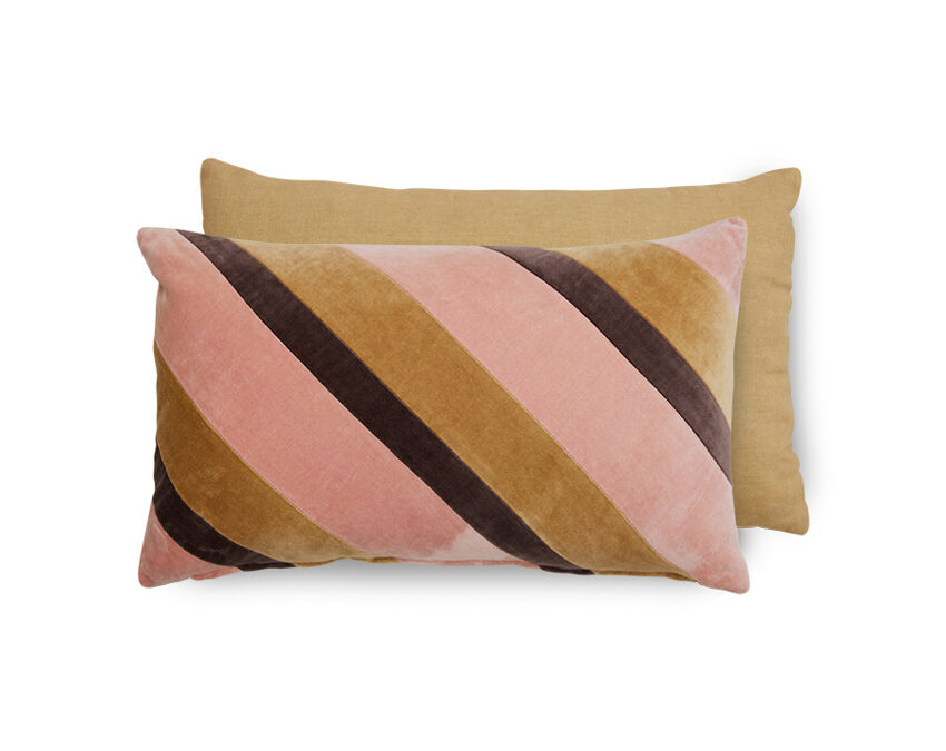 HKLIVING Striped Velvet Kussen – Sunkissed