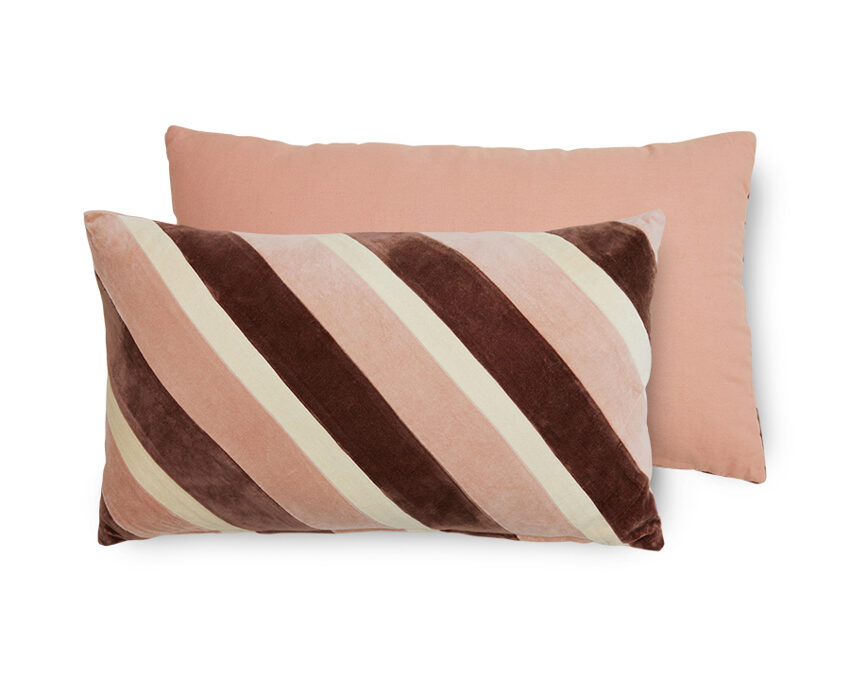 HKLIVING Striped Velvet Kussen – Rose